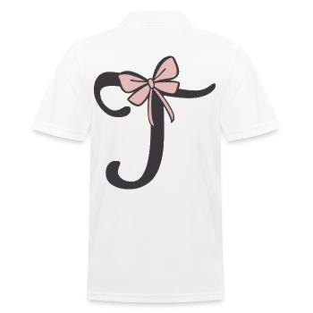 Anfangsbuchstabe T Schleifchen - Männer Poloshirt - Weiß - Hinten - Kai (181cm)