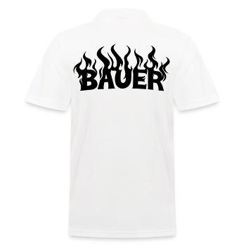 Bauer 2 - Männer Poloshirt - Weiß - Hinten - Kai (181cm)