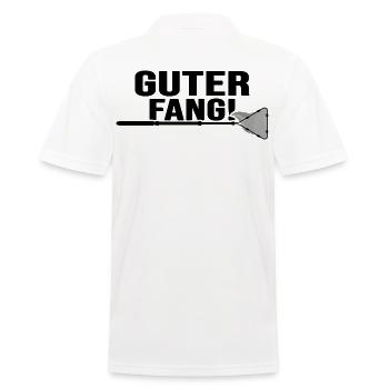 Angler angelt Angelschein "guter Fang"" Anglermeme - Männer Poloshirt - Weiß - Hinten - Kai (181cm)