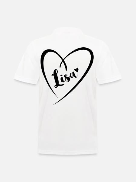 Lisa surname first name in heart frame - Men's Polo Shirt - white