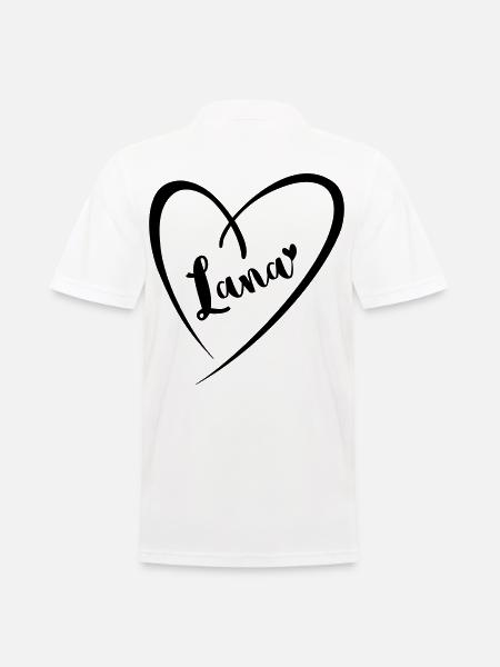 Lana surname first name in heart frame - Men's Polo Shirt - white