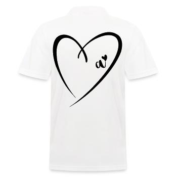 Small Letter A Heart - Men's Polo Shirt - white - Back - Kai (181cm)