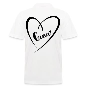 Gina Name Vorname im Herzrahmen - Männer Poloshirt - Weiß - Hinten - Kai (181cm)