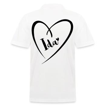Ida surname first name in heart frame - Men's Polo Shirt - white - Back - Kai (181cm)