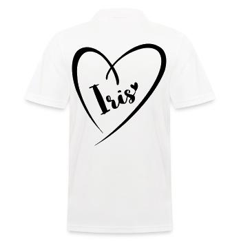 Iris Name Vorname im Herzrahmen - Männer Poloshirt - Weiß - Hinten - Kai (181cm)