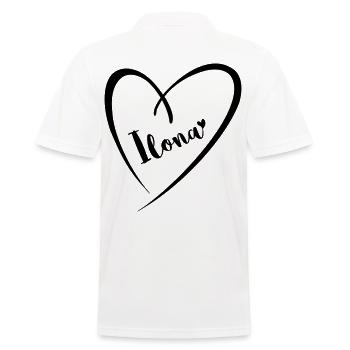 Ilona nom prénom dans le cadre du coeur - Polo Homme - blanc - Dos - Kai (181cm)