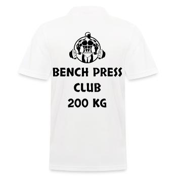 Bench Press Club 200 kg - Men's Polo Shirt - white - Back - Kai (181cm)