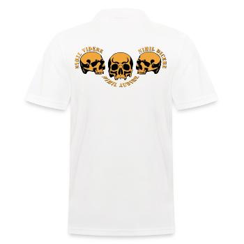 Three Skulls – Skull Trio - Men's Polo Shirt - white - Back - Kai (181cm)