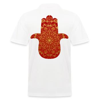 Hamsa Fatima's Hand Royal Gold Red Mandala - Polo Homme - blanc - Dos - Kai (181cm)