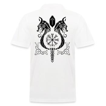 Wikinger Kompass Vegvisir Drachen Galionsfigur - Männer Poloshirt - Weiß - Hinten - Kai (181cm)
