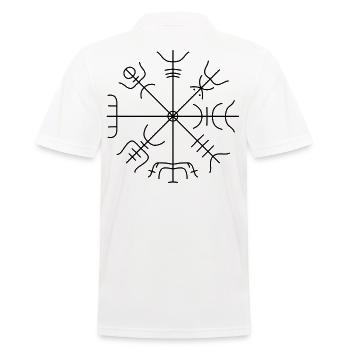 La boussole Viking Vegvisir Dessin nordique - Polo Homme - blanc - Dos - Kai (181cm)