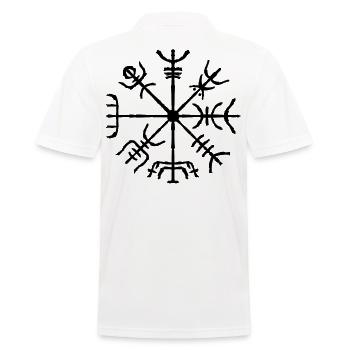 Wikinger Kompass Vegvisir Nordisches Zeichen - Männer Poloshirt - Weiß - Hinten - Kai (181cm)