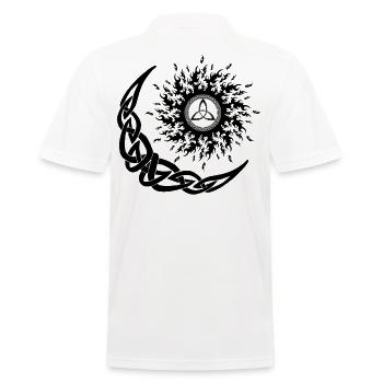Winter Solstice Viking Sun Moon Tribal - Men's Polo Shirt - white - Back - Kai (181cm)