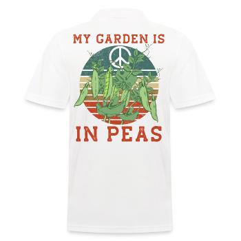 Peas Erbsen lustig Erbse Garten Spruch Geschenk - Männer Poloshirt - Weiß - Hinten - Kai (181cm)