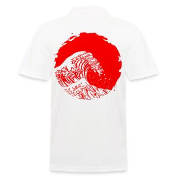 Japanese art the big wave design gift - Men's Polo Shirt - white - Back - Kai (181cm)