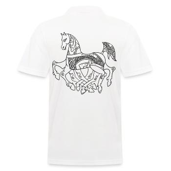 Odins Pferd Sleipnir keltischer Knoten Wikinger - Männer Poloshirt - Weiß - Hinten - Kai (181cm)