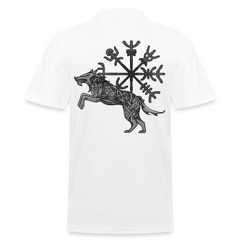 Wikinger Wolf Keltische Knoten Runen Kompass - Männer Poloshirt - Weiß - Hinten - Kai (181cm)