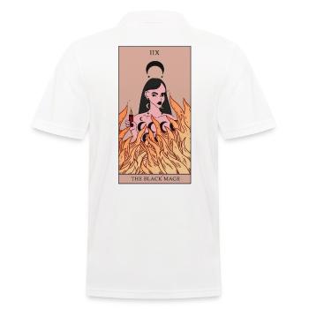 Black Magic Tarot Card Magician Gift Idea - Men's Polo Shirt - white - Back - Kai (181cm)