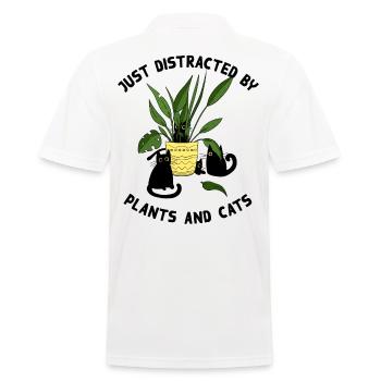 Juste distrait par les plantes et les chats - Polo Homme - blanc - Dos - Kai (181cm)