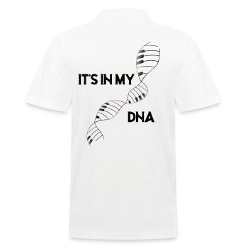 Lustiger Klavier Spruch "es ist in meiner DNA" - Männer Poloshirt - Weiß - Hinten - Kai (181cm)