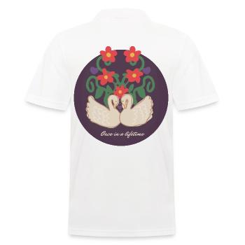 Swans in love, romantic, couple valentines day - Men's Polo Shirt - white - Back - Kai (181cm)