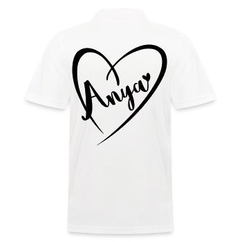 Anya surname first name in heart frame - Men's Polo Shirt - white - Back - Kai (181cm)