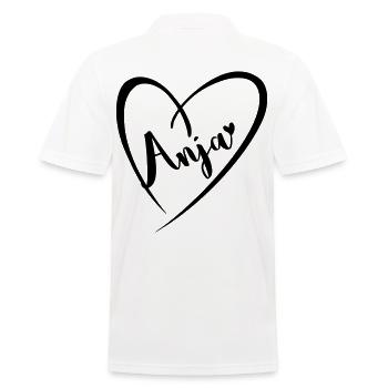 Anja Name Vorname im Herzrahmen - Männer Poloshirt - Weiß - Hinten - Kai (181cm)