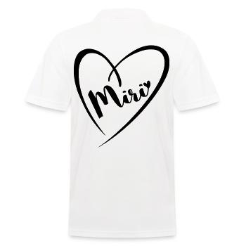 Miri surname first name in heart frame - Men's Polo Shirt - white - Back - Kai (181cm)