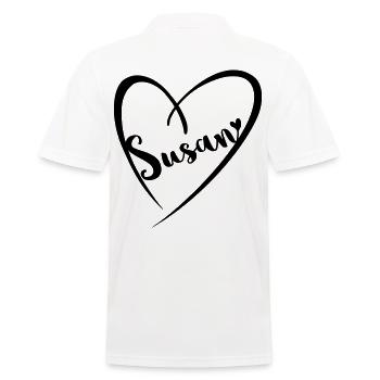 Susan Name Vorname im Herzrahmen - Männer Poloshirt - Weiß - Hinten - Kai (181cm)