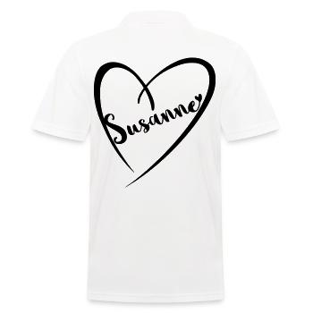 Susanne Name Vorname im Herzrahmen - Männer Poloshirt - Weiß - Hinten - Kai (181cm)