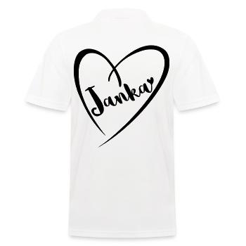 Janka surname first name in heart frame - Men's Polo Shirt - white - Back - Kai (181cm)