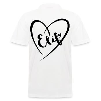 Elif Name Vorname im Herzrahmen - Männer Poloshirt - Weiß - Hinten - Kai (181cm)