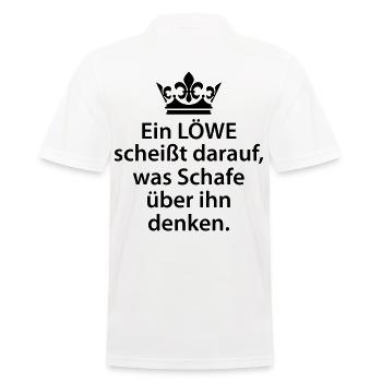 Löwe scheißt darauf was Schafe denken - Männer Poloshirt - Weiß - Hinten - Kai (181cm)