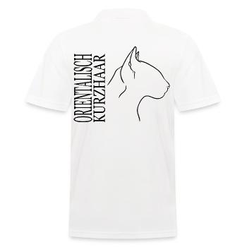 Orientalisch Kurzhaar Profil Katzen Katze Wilsigns - Männer Poloshirt - Weiß - Hinten - Kai (181cm)