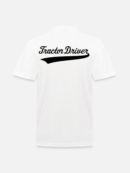 Traktorfahrer – Beschriftung (Farmer / Schwarz) - Männer Poloshirt - Weiß