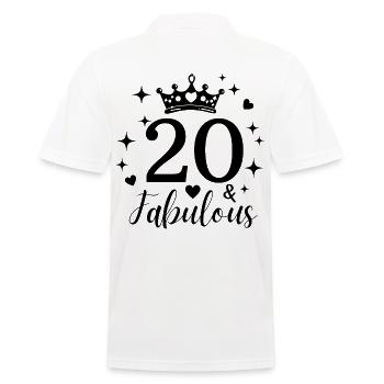 20th birthday. fabulous 20 - Men's Polo Shirt - white - Back - Kai (181cm)