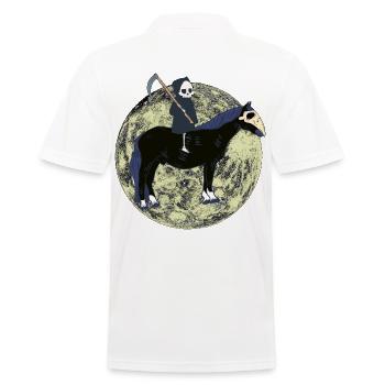 Grim Reaper Horror Halloween Moon - Men's Polo Shirt - white - Back - Kai (181cm)