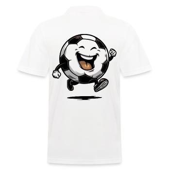 Motif de football de rire heureux - Polo Homme - blanc - Dos - Kai (181cm)