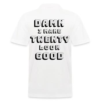 20th birthday - Men's Polo Shirt - white - Back - Kai (181cm)