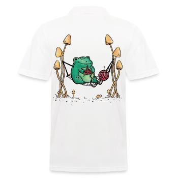 Frosch Handarbeiten Stricken Natur Hängematte - Männer Poloshirt - Weiß - Hinten - Kai (181cm)