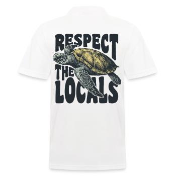 Respect the locals - Men's Polo Shirt - white - Back - Kai (181cm)