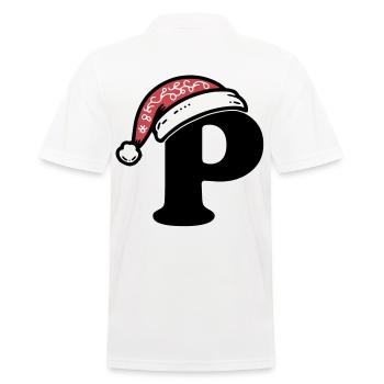 Letter P with Santa hat - Men's Polo Shirt - white - Back - Kai (181cm)