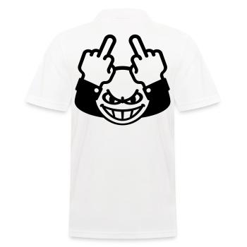 Méchant Smiley (fuck off / fuck you) - Polo Homme - blanc - Dos - Kai (181cm)