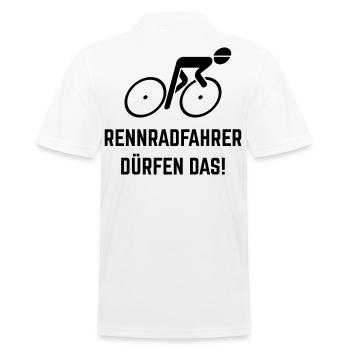 Rennradfahrer Dürfen Das! (Rennrad Fahrrad Fahren) - Männer Poloshirt - Weiß - Hinten - Kai (181cm)