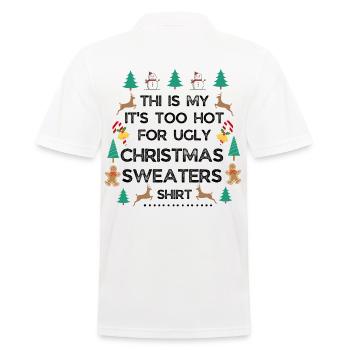 Weihnachtspullover - Männer Poloshirt - Weiß - Hinten - Kai (181cm)