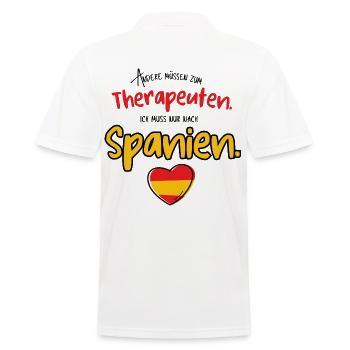 L’Espagne ma thérapie. Slogan thérapeutique Espagne - Polo Homme - blanc - Dos - Kai (181cm)