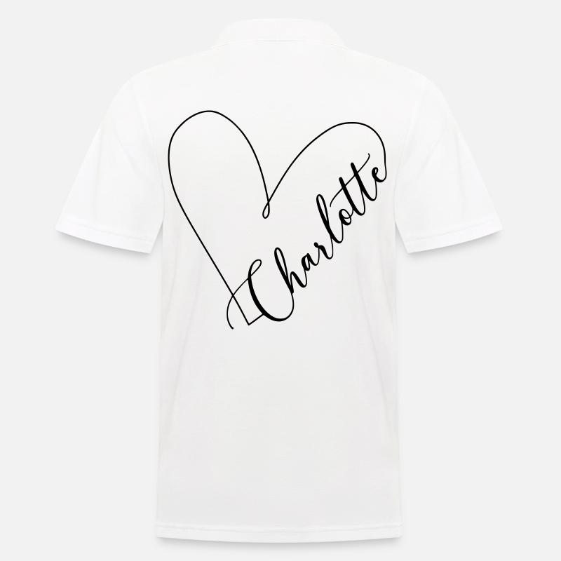 Charlotte Name Herzlinie - Männer Poloshirt - Weiß