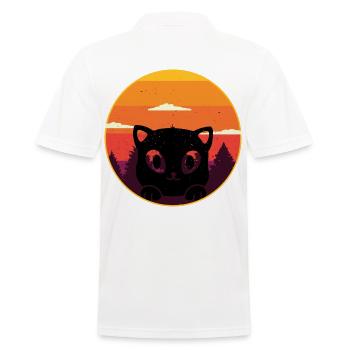 Chats Chats Années 80 Rétro Vintage Années 90 - Polo Homme - blanc - Dos - Kai (181cm)