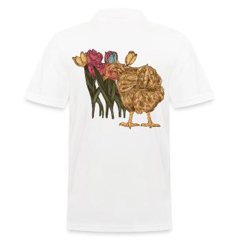 Poule Poulet du jardin printanier Poulet - Polo Homme - blanc - Dos - Kai (181cm)