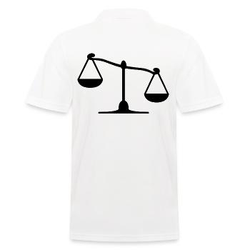 Waage - Männer Poloshirt - Weiß - Hinten - Kai (181cm)